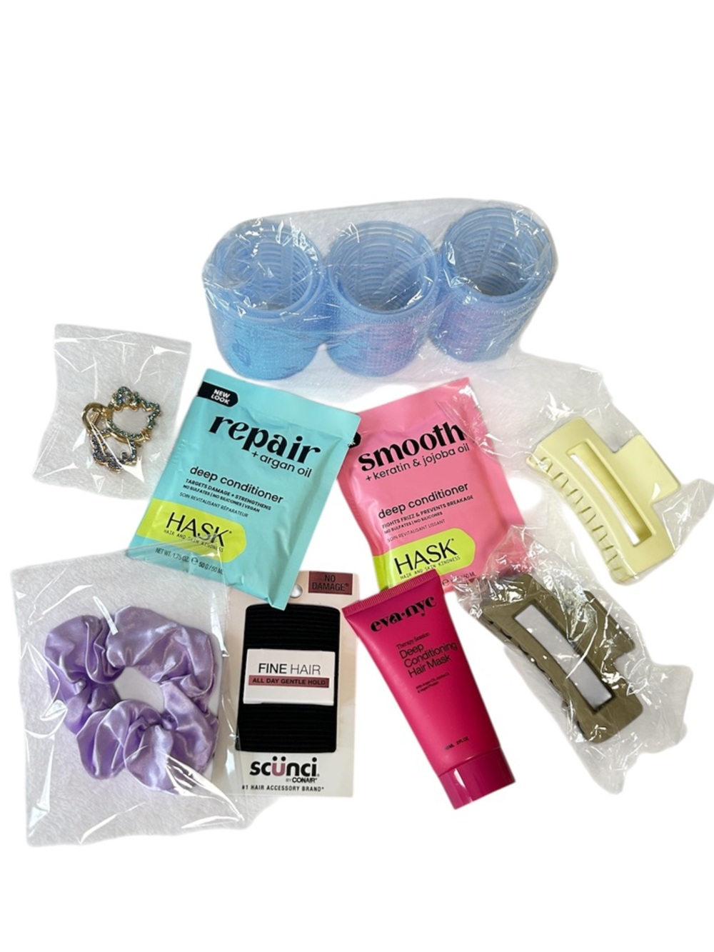 Eva NYC, Hask, Deep Conditioning 
Hair Accessories with Rollers, Bands & Clips